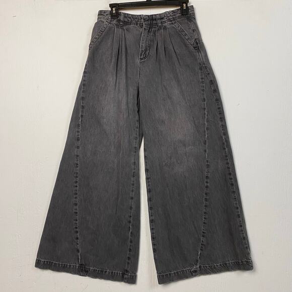 We The Free Equinox Black Gray Wide Leg Denim Trouser Jean Size 26 - Picture 3 of 10
